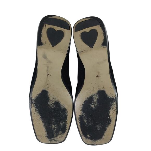 ENZO ANGIOLINI! BLACK GENUINE SUEDE LEATHER, BROWN LIZARD INSET LOAFER HEELS! 8M - Picture 9 of 10